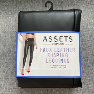 Spanx Black Faux Leather Shaping Leggings ( 1X )
